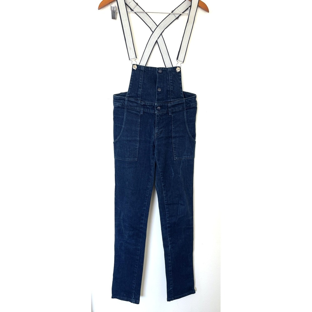 Ksubi Womens Denim Skinny Bib Overalls Size US 4 Blue Wash  Zip Ankle Retro - Picture 3 of 16